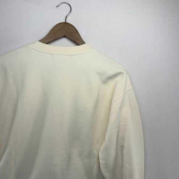 Madewell Sweatshirt Mens Medium Beige Cream Crewneck Mccarren Midweight Crew NEW - Picture 9 of 10